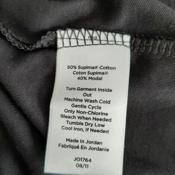 TALBOTS Boat Neck Soft Supima Cotton Blend Black Long Sleeve Tee Sz XL Petite - Picture 9 of 9